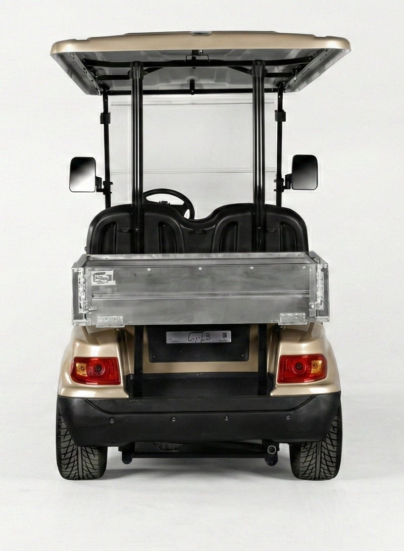 EPIC 2+Short Cargo Non-Lifted Electric Golf Cart with Lithium Battery 105Ah & Standard Tires  | Utility LSEV (Golden) - Image 4